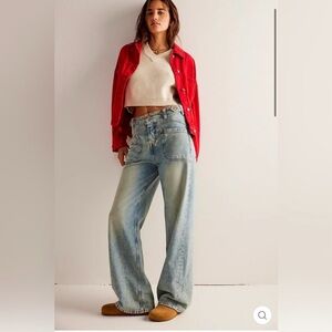 We the Free Free People Palmer Cuffed Relaxed Slouchy Wide Leg jeans